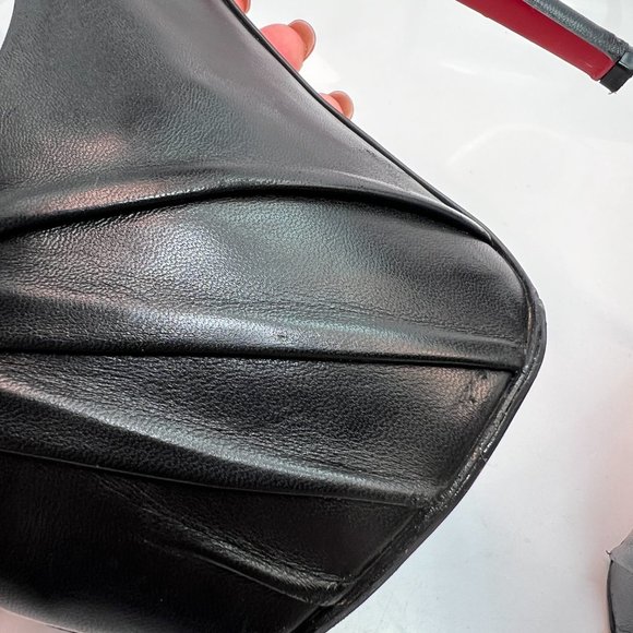 Christian Louboutin Drapesse 160 Black Leather Heels 40.5 - Picture 3 of 11